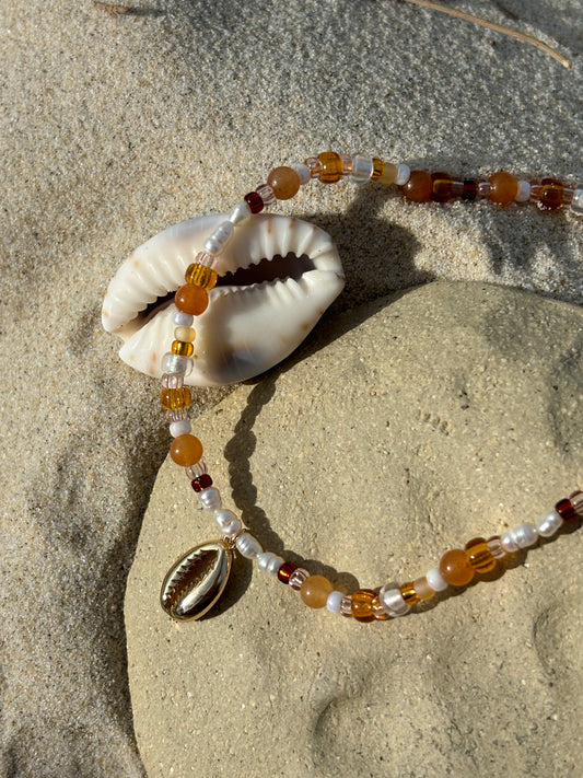Tiger Cowrie Anklet