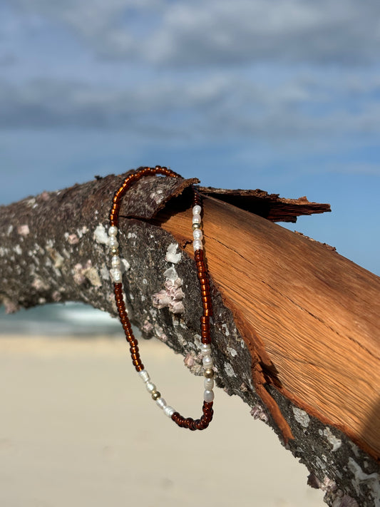 Bronzed Pearl Anklet