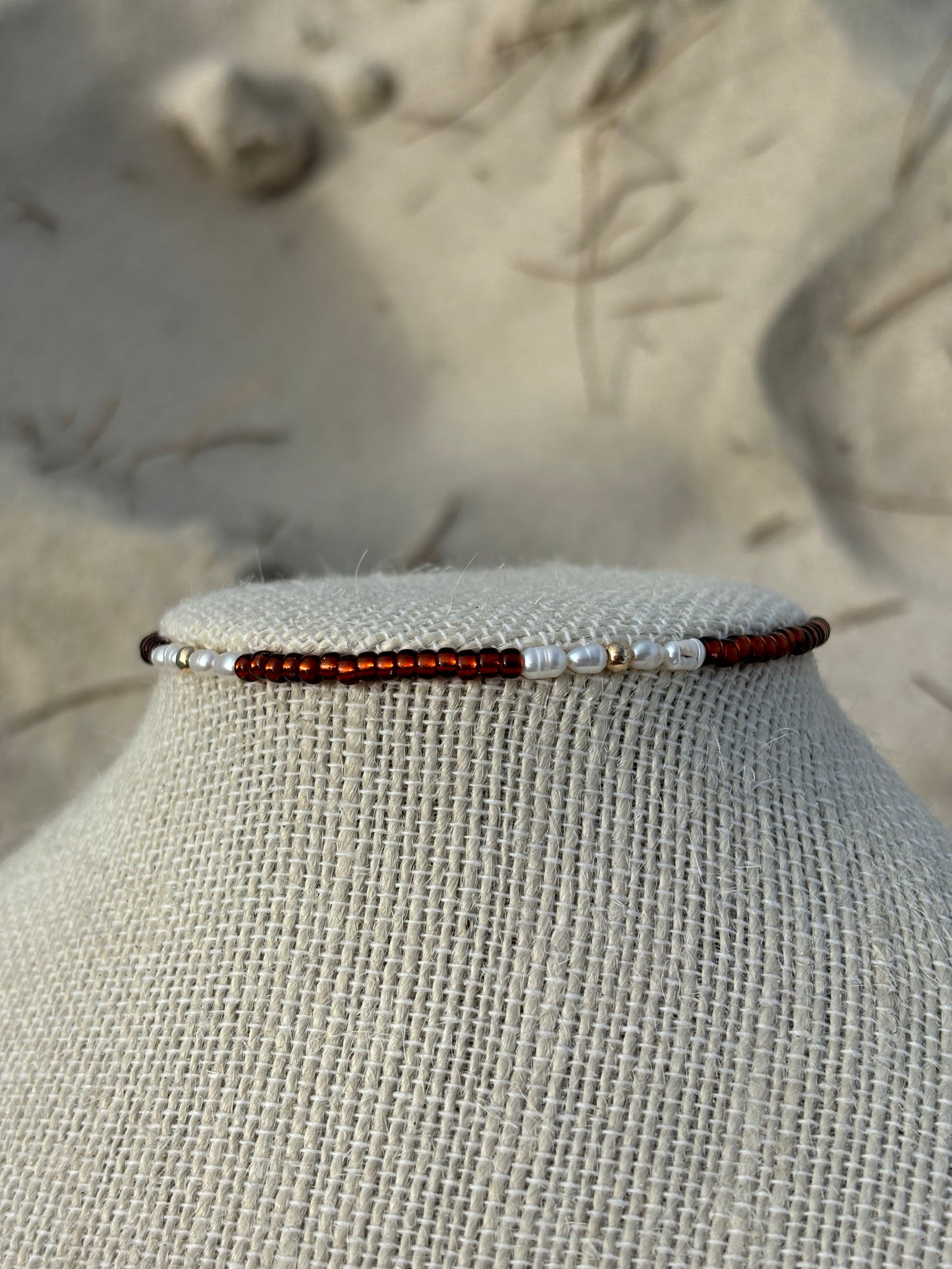 Bronzed Pearl Anklet